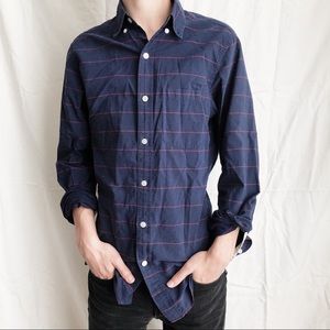 jcrew blue and red stripe button up • xs